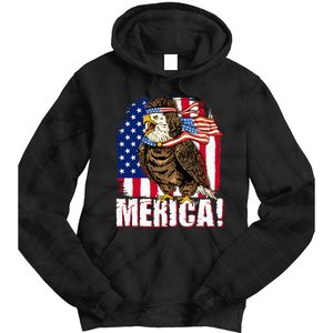 Eagle American Flag USA Flag Mullet Eagle 4th of July Merica Tie Dye Hoodie