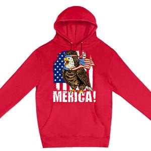 Eagle American Flag USA Flag Mullet Eagle 4th of July Merica Premium Pullover Hoodie