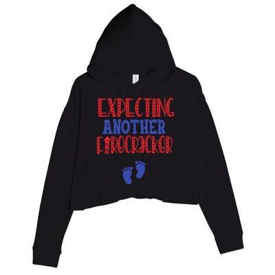 Expecting Another Firecracker Gift Crop Fleece Hoodie
