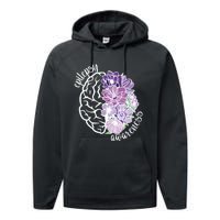 Epilepsy Awareness Floral Neurodiversity Performance Fleece Hoodie