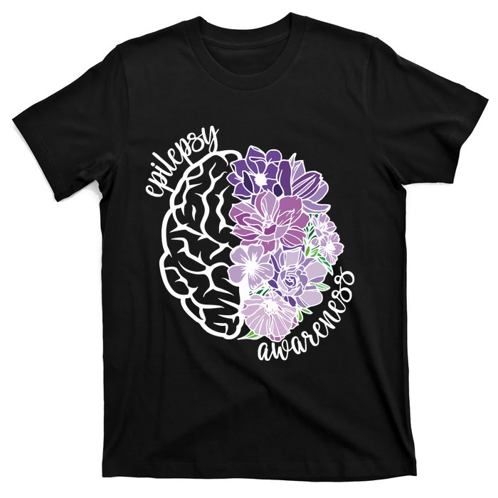 Epilepsy Awareness Floral Neurodiversity T-Shirt