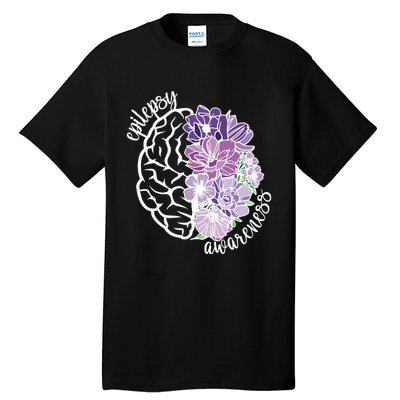 Epilepsy Awareness Floral Neurodiversity Tall T-Shirt