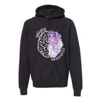 Epilepsy Awareness Floral Neurodiversity Premium Hoodie