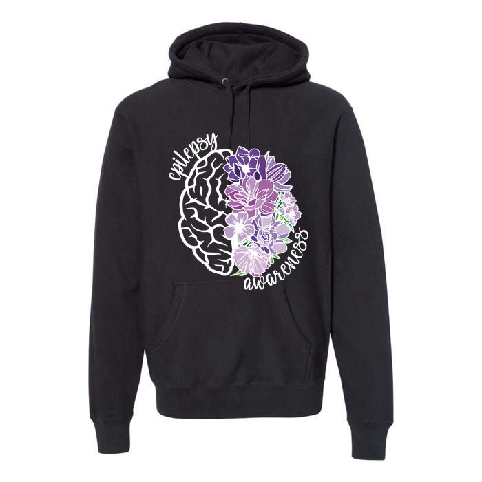 Epilepsy Awareness Floral Neurodiversity Premium Hoodie