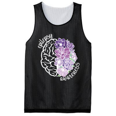 Epilepsy Awareness Floral Neurodiversity Mesh Reversible Basketball Jersey Tank