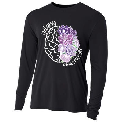 Epilepsy Awareness Floral Neurodiversity Cooling Performance Long Sleeve Crew