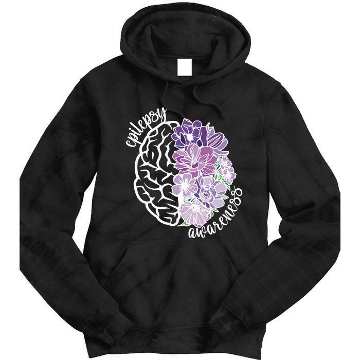 Epilepsy Awareness Floral Neurodiversity Tie Dye Hoodie