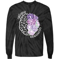 Epilepsy Awareness Floral Neurodiversity Tie-Dye Long Sleeve Shirt