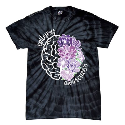 Epilepsy Awareness Floral Neurodiversity Tie-Dye T-Shirt