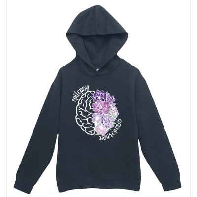 Epilepsy Awareness Floral Neurodiversity Urban Pullover Hoodie