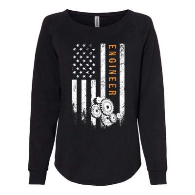 Engineer American Flag Design Engineering Womens California Wash Sweatshirt