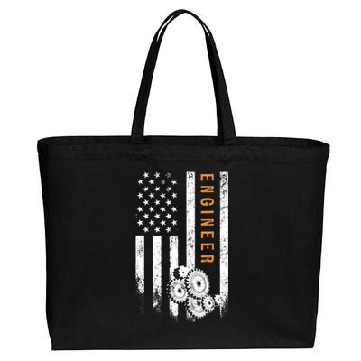 Engineer American Flag Design Engineering Cotton Canvas Jumbo Tote