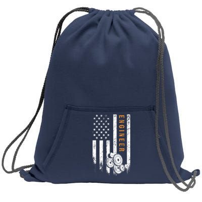 Engineer American Flag Design Engineering Sweatshirt Cinch Pack Bag