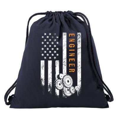 Engineer American Flag Design Engineering Drawstring Bag