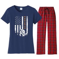 Engineer American Flag Design Engineering Women's Flannel Pajama Set