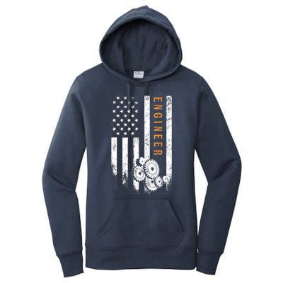 Engineer American Flag Design Engineering Women's Pullover Hoodie