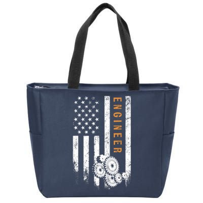 Engineer American Flag Design Engineering Zip Tote Bag