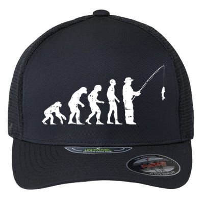 Evolution Angler Fly Fishing Bait Cool Fisherman Gift Flexfit Unipanel Trucker Cap