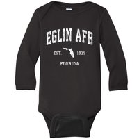 Eglin Afb Florida Fl Vintage Athletic Baby Long Sleeve Bodysuit