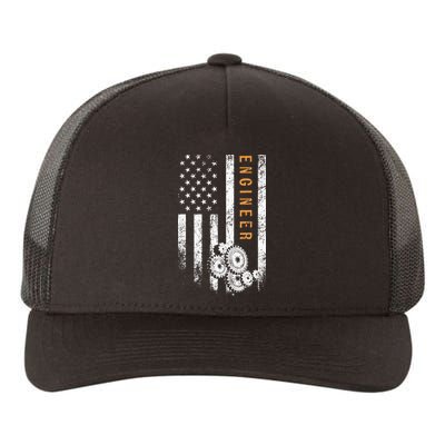 Engineer American Flag Design Engineering Yupoong Adult 5-Panel Trucker Hat