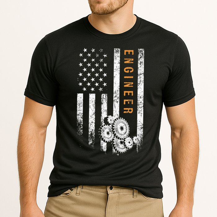 Engineer American Flag Design Engineering Performance Shirt