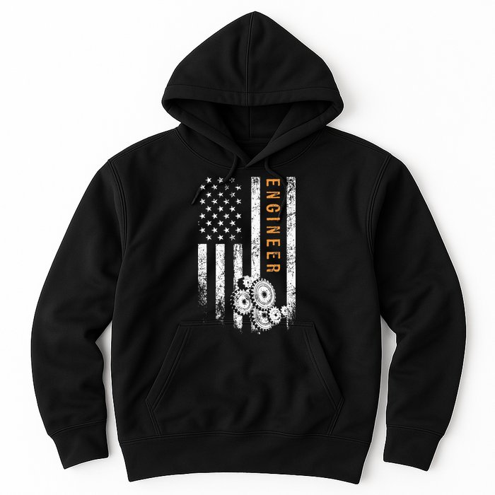 Engineer American Flag Design Engineering Hoodie