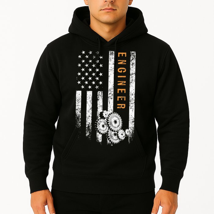 Engineer American Flag Design Engineering Hoodie