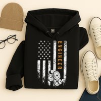 Engineer American Flag Design Engineering Hoodie