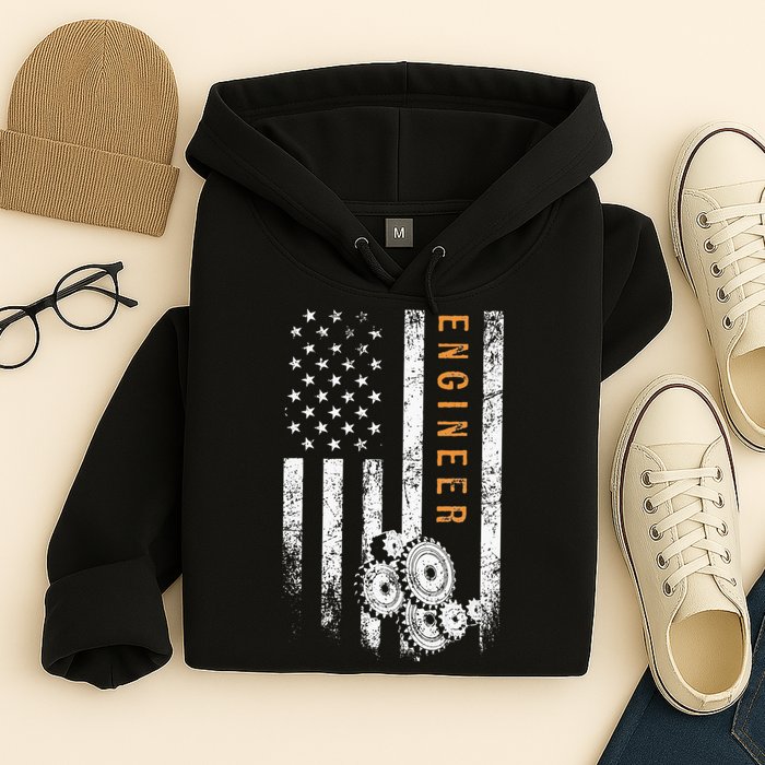 Engineer American Flag Design Engineering Hoodie