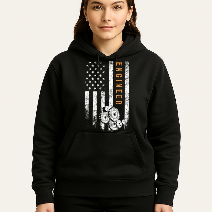 Engineer American Flag Design Engineering Hoodie