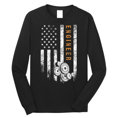 Engineer American Flag Design Engineering Long Sleeve Shirt