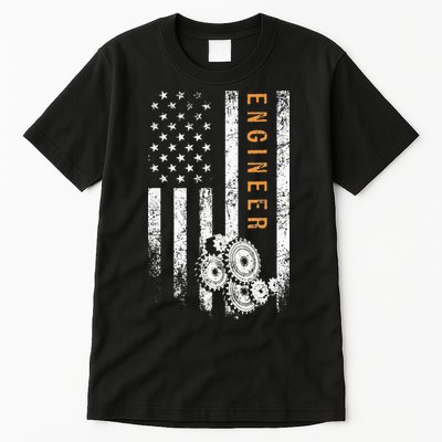 Engineer American Flag Design Engineering Tall T-Shirt