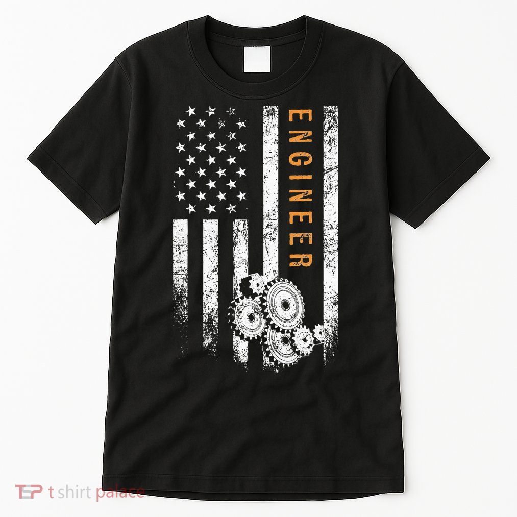 Engineer American Flag Design Engineering Tall T-Shirt