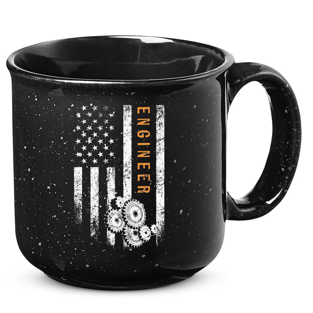 Engineer American Flag Design Engineering 15oz Campfire Ceramic Mug