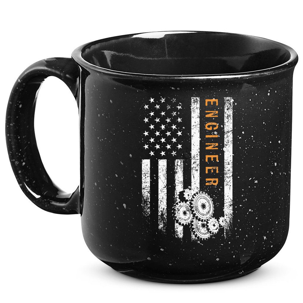 Engineer American Flag Design Engineering 15oz Campfire Ceramic Mug