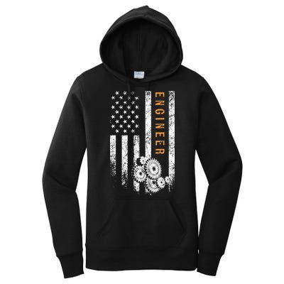 Engineer American Flag Design Engineering Women's Pullover Hoodie