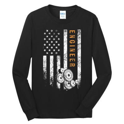 Engineer American Flag Design Engineering Tall Long Sleeve T-Shirt