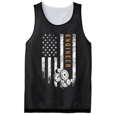 Engineer American Flag Design Engineering Mesh Reversible Basketball Jersey Tank