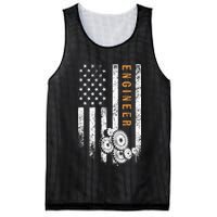 Engineer American Flag Design Engineering Mesh Reversible Basketball Jersey Tank