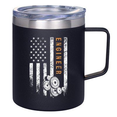 Engineer American Flag Design Engineering 12oz Stainless Steel Coffee Mug
