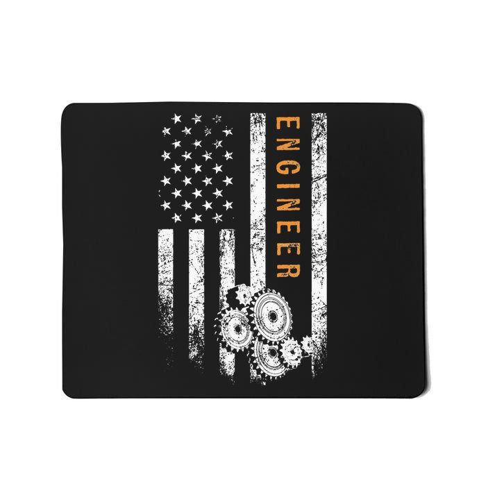 Engineer American Flag Design Engineering Mousepad