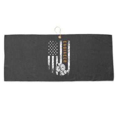 Engineer American Flag Design Engineering Large Microfiber Waffle Golf Towel