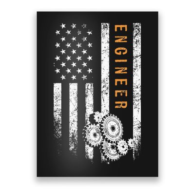Engineer American Flag Design Engineering Poster