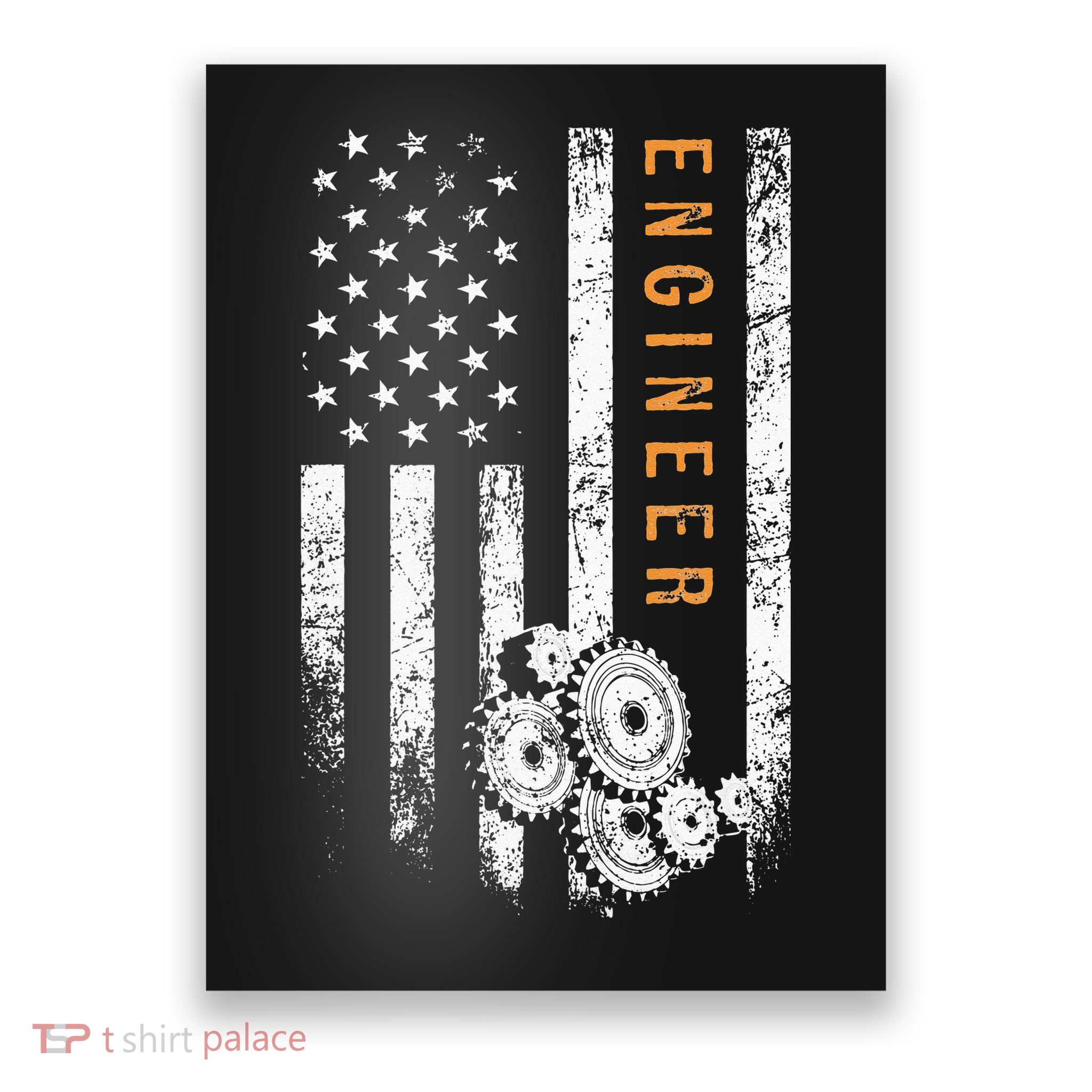Engineer American Flag Design Engineering Poster