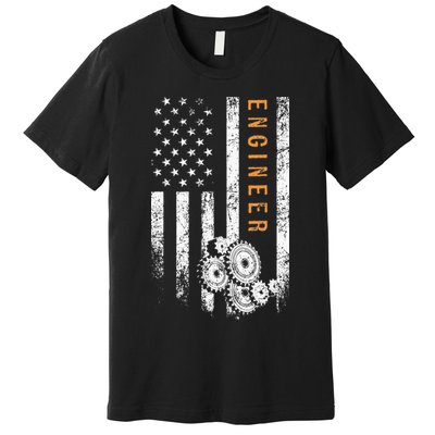 Engineer American Flag Design Engineering Premium T-Shirt