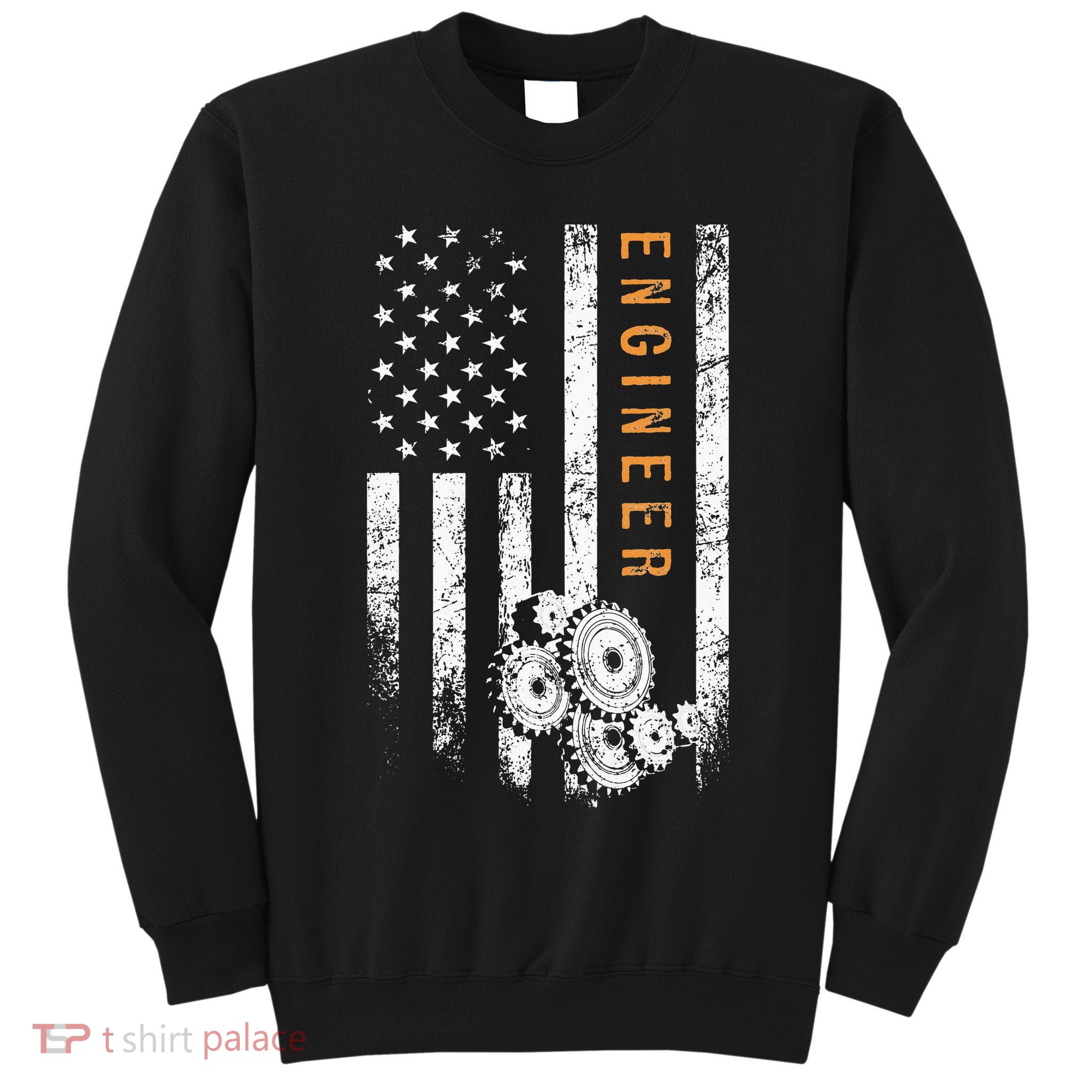 Engineer American Flag Design Engineering Tall Sweatshirt