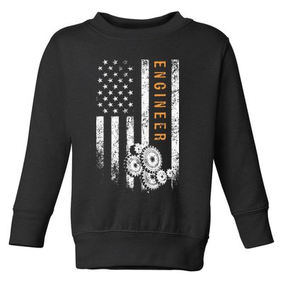 Engineer American Flag Design Engineering Toddler Sweatshirt