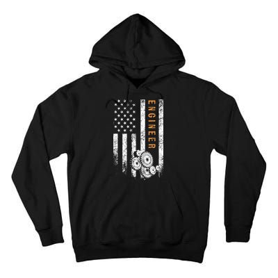 Engineer American Flag Design Engineering Tall Hoodie