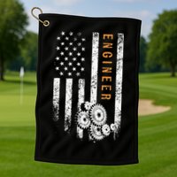 Engineer American Flag Design Engineering Golf Towel