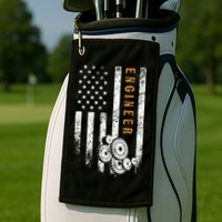 Engineer American Flag Design Engineering Golf Towel